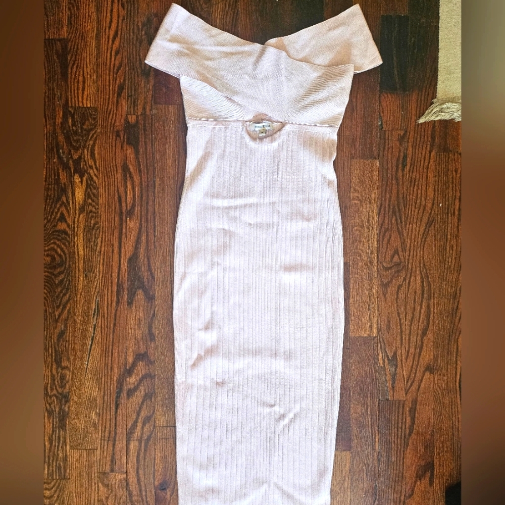 Cushnie Et Ochs Soft Pink Off Shoulder Dress Size XS